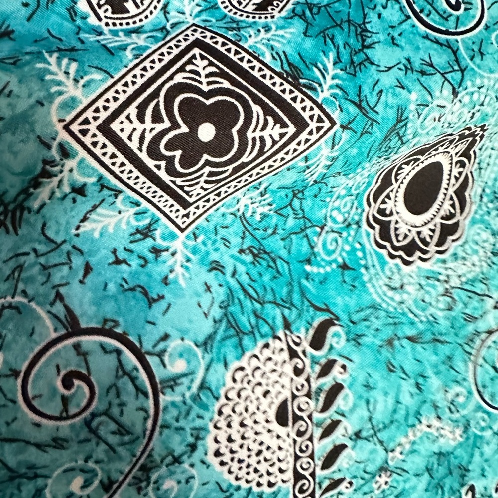 Karin Stevens Y2K Turquoise Boho Maxi Dress | Built-In Bra | Size 12 - Picture 6 of 6